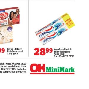 Toothpaste aquafresh  at OK Minimark