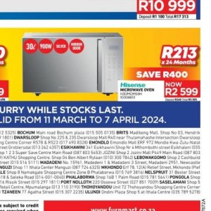 Microwave oven at Furnmart