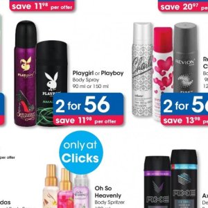 Body spray at Clicks