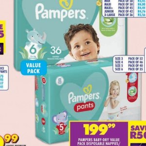 Diapers pampers  at Shoprite