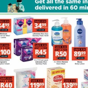 Sanitary pads libresse  at Checkers Hyper