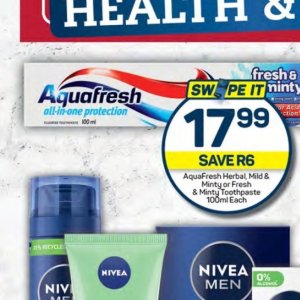 Toothpaste aquafresh  at Pick n Pay Hyper
