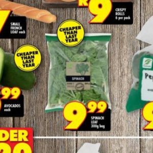 Spinach at Shoprite