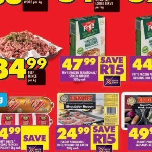 Spiced burgers at Shoprite