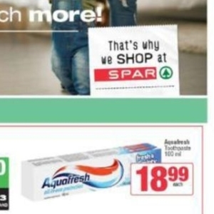 Toothpaste aquafresh  at Spar