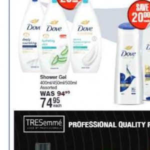 Shower gel dove  at Dis-Chem Pharmacies