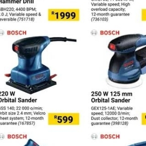 Orbital sander bosch  at Builders Warehouse