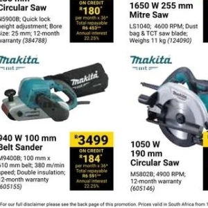 Circular saw at Builders Warehouse