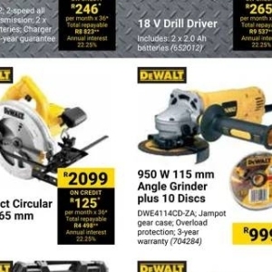 Grinder at Builders Warehouse