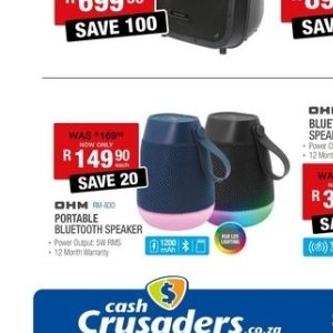 Bluetooth speaker at Cash Crusaders