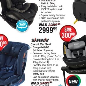 Car seat at Dis-Chem Pharmacies