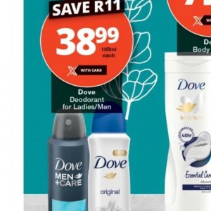 Deodorant dove  at Checkers