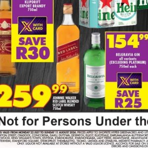  Red Label at Shoprite