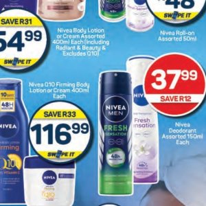 Body lotion nivea  at Pick n Pay Hyper