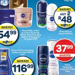 Body lotion nivea  at Pick n Pay Hyper