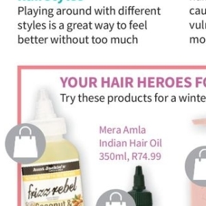 Hair oil at Clicks