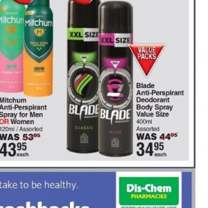 Body spray at Dis-Chem Pharmacies