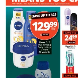 Body lotion nivea  at Checkers