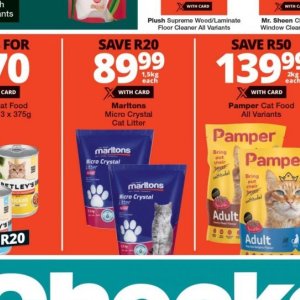 Cat litter at Checkers