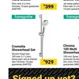 Hand shower at Builders Warehouse