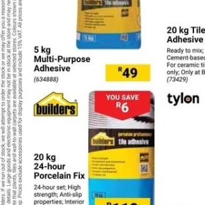 Adhesive at Builders Warehouse