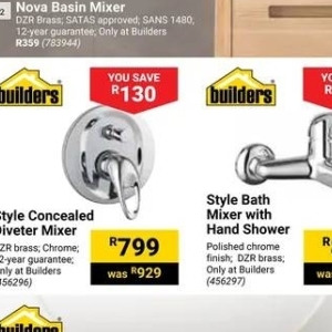 Hand shower at Builders Warehouse