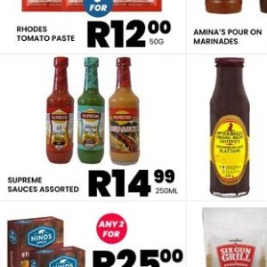 Sauces at Take n Pay