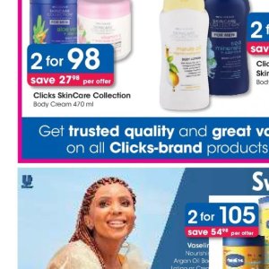 Body cream at Clicks