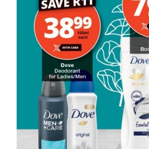 Deodorant dove  at Checkers