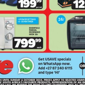 Microwave oven at Usave