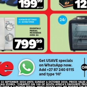 Microwave oven at Usave