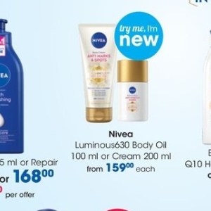 Body oil nivea  at Clicks