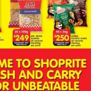 Pasta at Shoprite