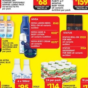 Body lotion nivea  at Shoprite