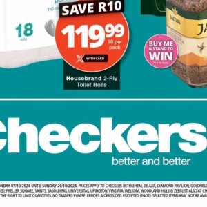 Toilet rolls at Checkers