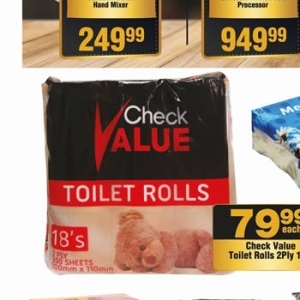 Toilet rolls at Check Star