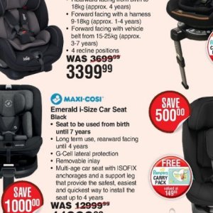 Car seat at Dis-Chem Pharmacies