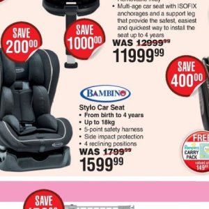 Car seat at Dis-Chem Pharmacies