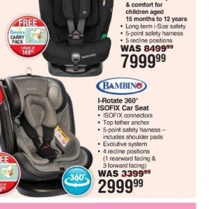 Car seat at Dis-Chem Pharmacies