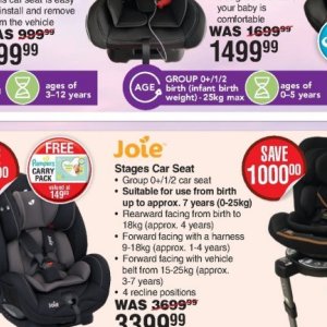 Car seat at Dis-Chem Pharmacies