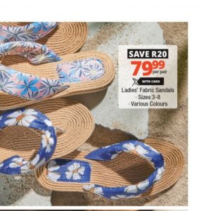 Sandals at Checkers Hyper