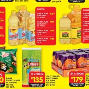 Sunflower oil at Shoprite