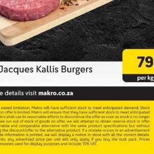 Burgers at Makro