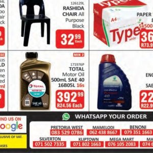 Engine oil at Kit Kat Cash&Carry