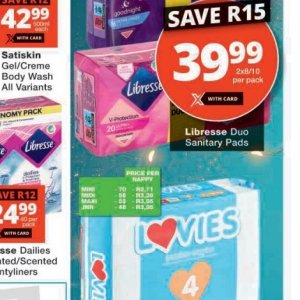 Sanitary pads libresse  at Checkers