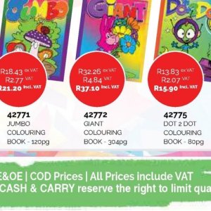 Colouring book at Africa Cash and Carry