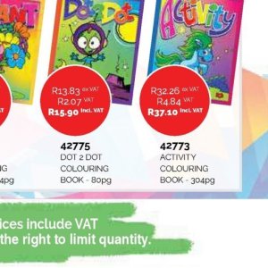 Colouring book at Africa Cash and Carry