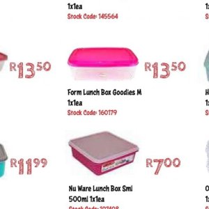 Lunch box at Africa Cash and Carry