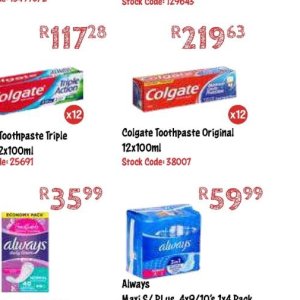 Toothpaste at Africa Cash and Carry