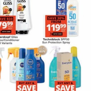 Sun spray nivea  at Checkers